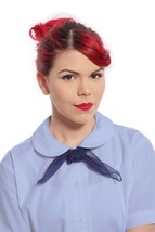 Womens Size S Blue Peter Pan Collar Button Up Short Sleeve Blouse - Hey Viv - £14.87 GBP