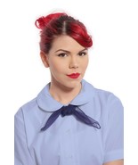 Womens Size S Blue Peter Pan Collar Button Up Short Sleeve Blouse - Hey Viv - £15.03 GBP