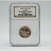 2003S Vestidas Illinois Estado Statehood Trimestre 25C NGC PF69 Muy Camafeo - $29.77