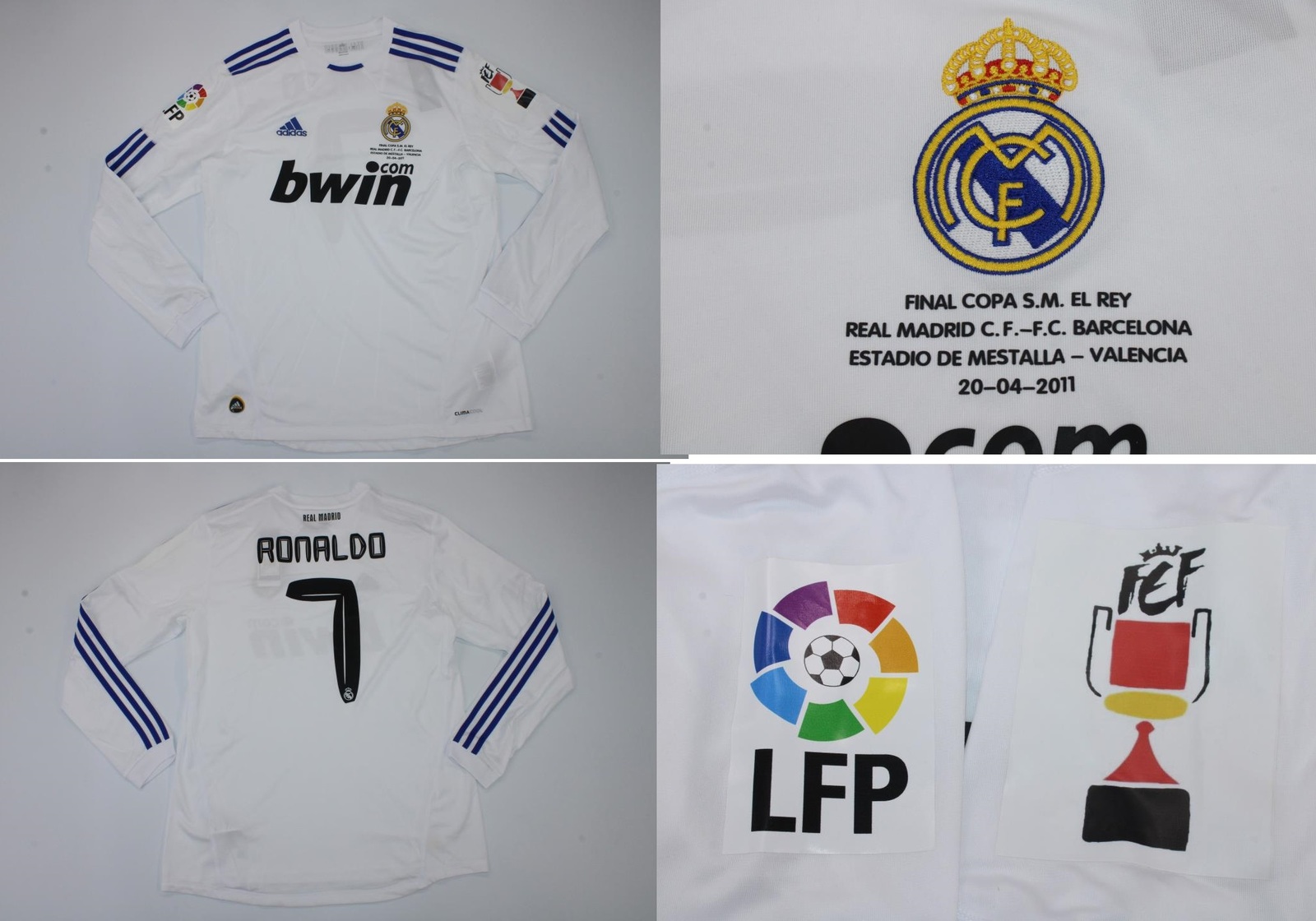 real madrid jersey 2010 2011 shirt cristiano ronaldo SPANISH CUP FINAL model