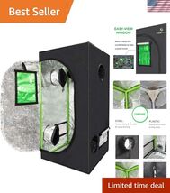 Grow Tent, 2x2 Feet Mylar Hydroponic Grow Tent with Obeservation Window ... - $127.22