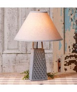 Cheese Grater Table Lamp with Linen Shade - £88.06 GBP