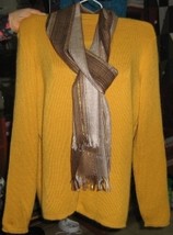 Yellow Cardigan with a short sleeve sweater,made of  Alpacaw - £118.87 GBP