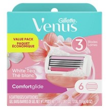 Gillette Venus Comfort Glide White Tea Women&#39;s Razor Blade Refills, 6 Count - £19.66 GBP