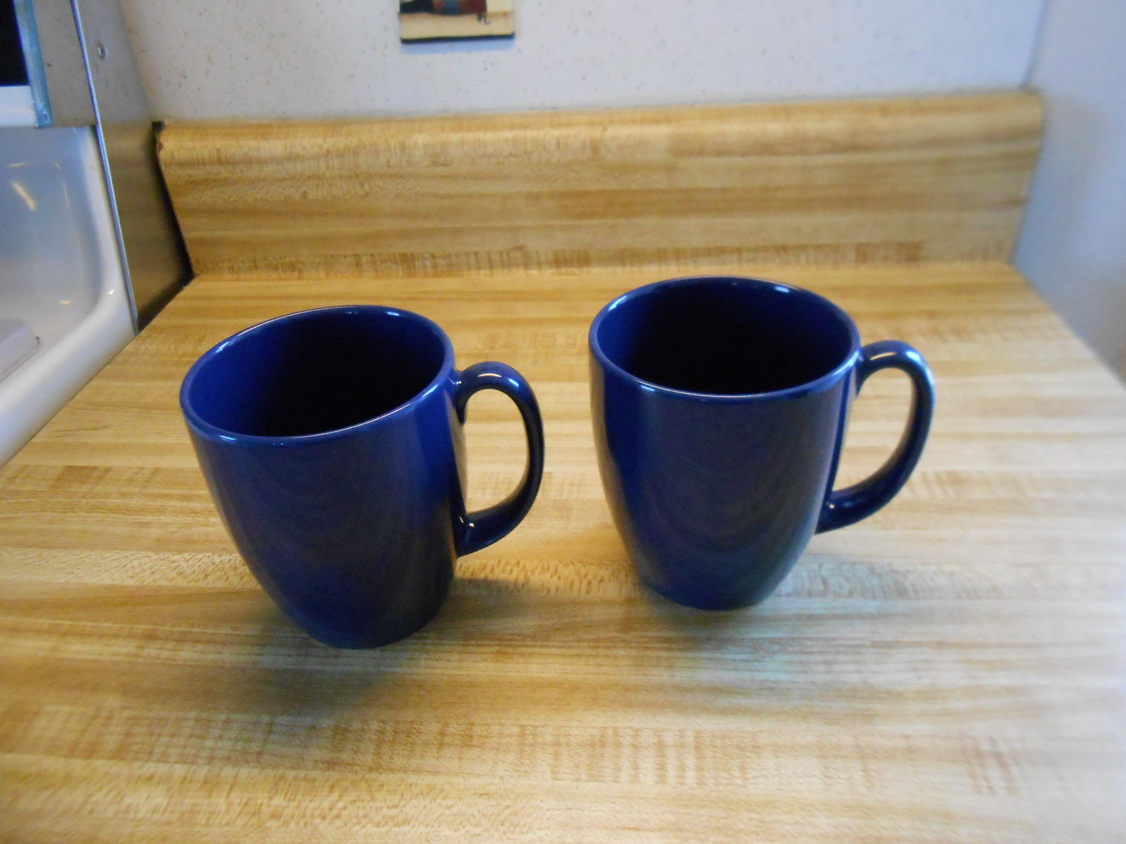corelle stoneware mugs coffee mugs navy blue stoneware coffee mugs 2 ct - $14.99