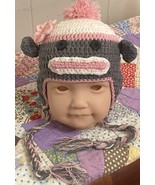 Baby Toddler Girls Crochet Warm Crochet Beanie Sock Monkey Hat Cap 0-3 Yr - €5,69 EUR