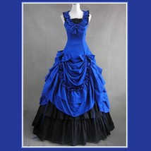 Romantic Victorian 18th Century Blue Dinner Party or Evening Prom Gown