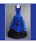 Romantic Victorian 18th Century Blue Dinner Party or Evening Prom Gown - £183.01 GBP