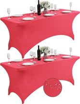 2Pack Waterproof Spandex Table Cover for 6FT Table Universal Fitted Stretch Tabl - £42.75 GBP