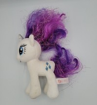 TY My Little Pony Sparkle Rarity 7&quot; Plush Unicorn White Purple Stuffed Toy MLP - £6.85 GBP