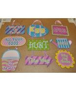 Easter Hanging Signs 3ea Paper Board 14&quot;x 7&quot; Mix Lot Egg Hunt April Show... - £9.98 GBP