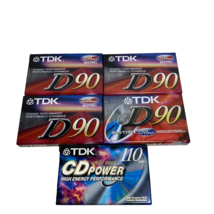 TDK 90 Cassette Tapes 4 &amp; 1 CD Power 110 New Sealed - £15.48 GBP