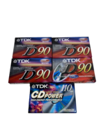 TDK 90 Cassette Tapes 4 &amp; 1 CD Power 110 New Sealed - £15.48 GBP