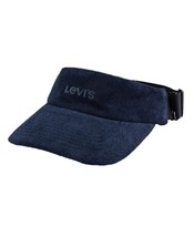 Levi&#39;s Men&#39;s Adjustable Terry Cloth Embroidered Logo Visor, NAVY, ONE SIZE - $12.86