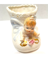 Vintage Napco Ware Nursery Baby On White Boot 3D Planter 4.5 x 3.25 inches - £15.27 GBP