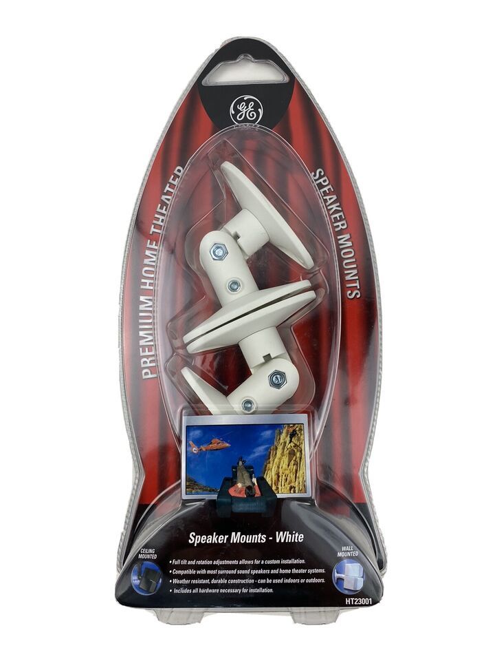 Home Theater Speaker Mounts Indoor/Outdoor - White - HT23001 GE - $12.63