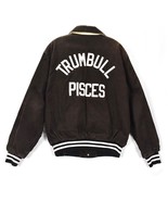Vintage 1970s Rennoc Embroidered Trumbull Pisces Varsity Jacket Corduroy... - $250.48 CAD