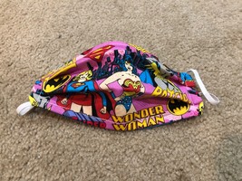 Super Woman batgirl super hero print print handmade cotton face mask rev... - $11.30