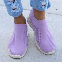 Women Shoes Flat Slip on White Shoes Purple 9 - £15.95 GBP