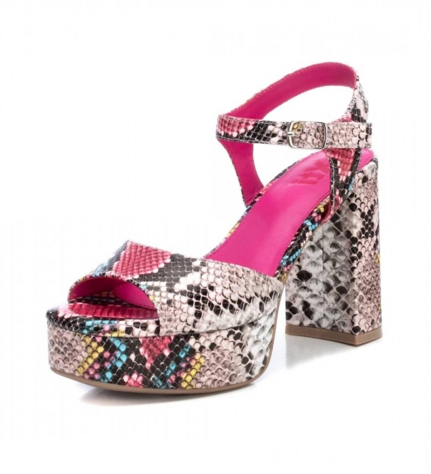 Xti Women&#39;s Heeled Platform Sandals Multicolor - $64.00