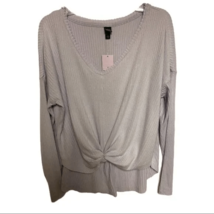 Wild Fable Womens Lavender Twist Front Ribbed Cozy Long Sleeve Top Small... - £6.24 GBP