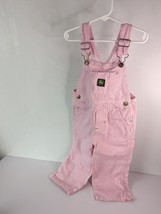 John Deere Overalls Bibs Girls Pink Candy Pinstripe 3T Pants Tractor Farmer Core - £22.01 GBP