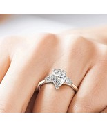 Lab diamond engagement ring, Pear cut diamond ring, diamond engagement ring - $3,995.61 CAD+
