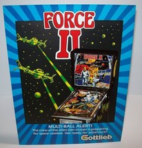 Force II Pinball FLYER Original NOS Vintage 1980 Artwork Sheet Sci-Fi Al... - £24.39 GBP