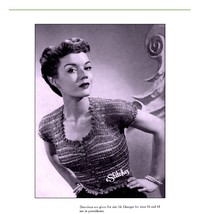 1950s Fancy Top with Scallop Edging Ribbon Blouse - Knit pattern (PDF 7433) - $3.75