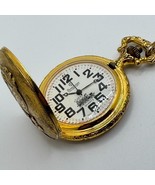 VTG Armitron Railroad Pocket Quartz Watch Men Gold Tone Half Hunter New ... - $65.16 CAD