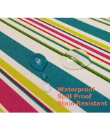 Tektrum 60&quot; Round Colorful Stripes Tablecloth-Waterproof/Stain Resistant - £17.34 GBP