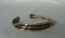 Vintage Modernist Woven Metal Bangle Bracelet Copper Brass, Etc. - £14.55 GBP