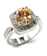 Ladies Russian CZ Sparkling Champagne Ring - £31.45 GBP