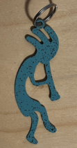 Kokopelli Figure Vintage Teal / Blue Metal Keyring Charm - £6.87 GBP