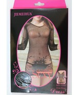 Sexy lingerie Black Boat Neck Seamless Chemise sleepwear - £14.98 GBP