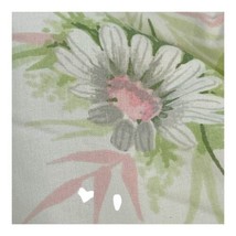 Vintage Wondercale by Springmade Pink White Daisy Double Fitted Twin Flat Sheet - £22.05 GBP