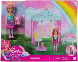 Barbie Dreamtopia Chelsea Doll and Gazebo Swing Playset Includes Kitten NEW - £17.85 GBP