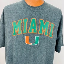 University of Miami Hurricanes NCAA XXL Logo T Shirt Gray Orange Gray - £23.78 GBP