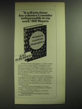 1974 Merriam-Webster Webster&#39;s American Biographies Ad - Bill Moyers - £14.58 GBP