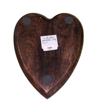 Indaba Heart Shaped Wood Spoon Rest Trinket Tray 8" Rustic Handmade India image 6