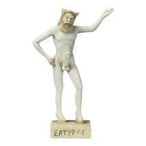 Satyr Faunus Faun Phallus Nude Male Greek Statue Sculpture Aged Color 8.26 in - £30.25 GBP