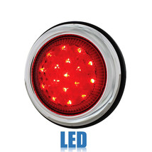 3-3/4&quot; Red LED Flush Mount Truck Trailer RV Brake Tail Light Turn Signal Light - £38.12 GBP