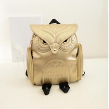 Fashion Women Backpack NewStylish Cool Black PU Leather Owl Backpack Female Hot  - £27.63 GBP