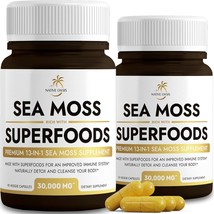 (2 Bottles) Sea Moss Capsules Plus Superfoods Black Seed Oil Ashwagandha Ginger - £18.57 GBP