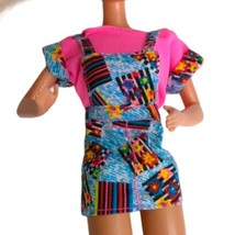 Barbie Outfit Shirt Top and Jumper Dress Pink Blue Retro 1990s 90s Doll ... - $7.93