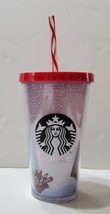 Starbucks Christmas Holiday Fox Travel Cold Cup Plastic Tumbler 16 oz Lid Straw  - £18.40 GBP
