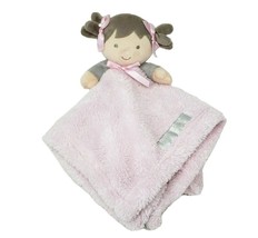 Blankets & Beyond Brown Hair Girl Doll Security Blanket Stuffed Animal Plush Toy - $46.55