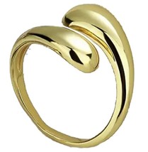water drop design fitted gold ring - $7.25