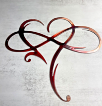 Infinity Heart - Metal Wall Art - Copper 18 1/2" x 15" Red Tinged - £31.88 GBP