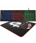 Rainbow Gaming Keyboard and Mouse Combo, MFTEK Wired RGB Backlit Gaming ... - $23.87